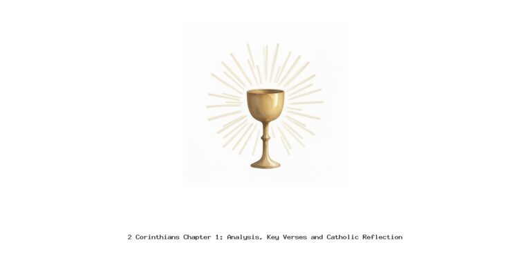 2 Corinthians Chapter 1: Analysis, Key Verses and Catholic Reflection