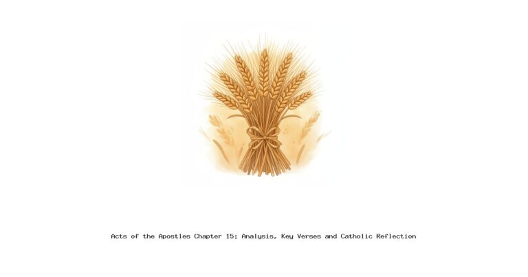 Acts of the Apostles Chapter 15: Analysis, Key Verses and Catholic Reflection