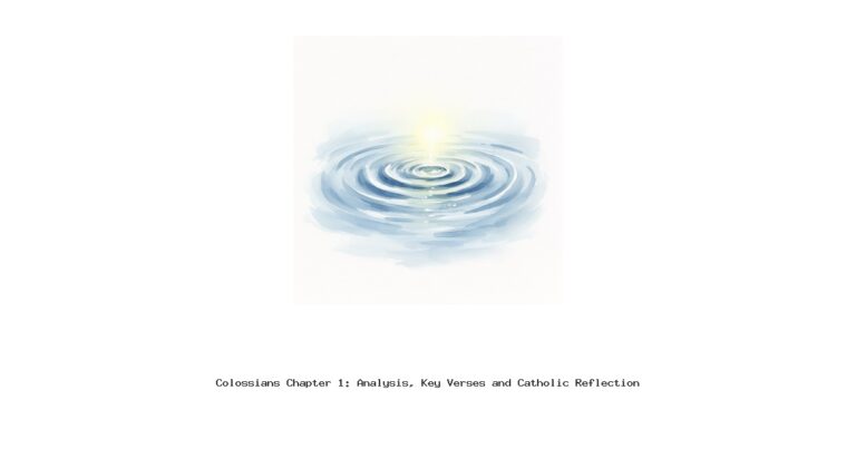 Colossians Chapter 1: Analysis, Key Verses and Catholic Reflection