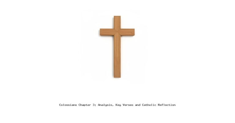 Colossians Chapter 3: Analysis, Key Verses and Catholic Reflection