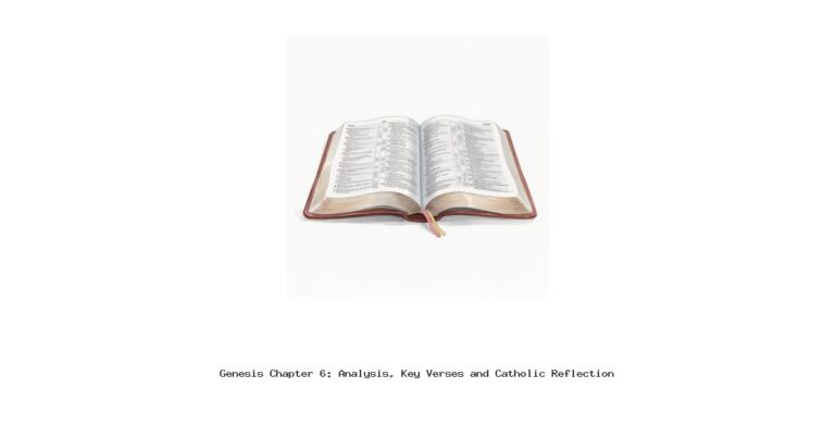 Genesis Chapter 6: Analysis, Key Verses and Catholic Reflection