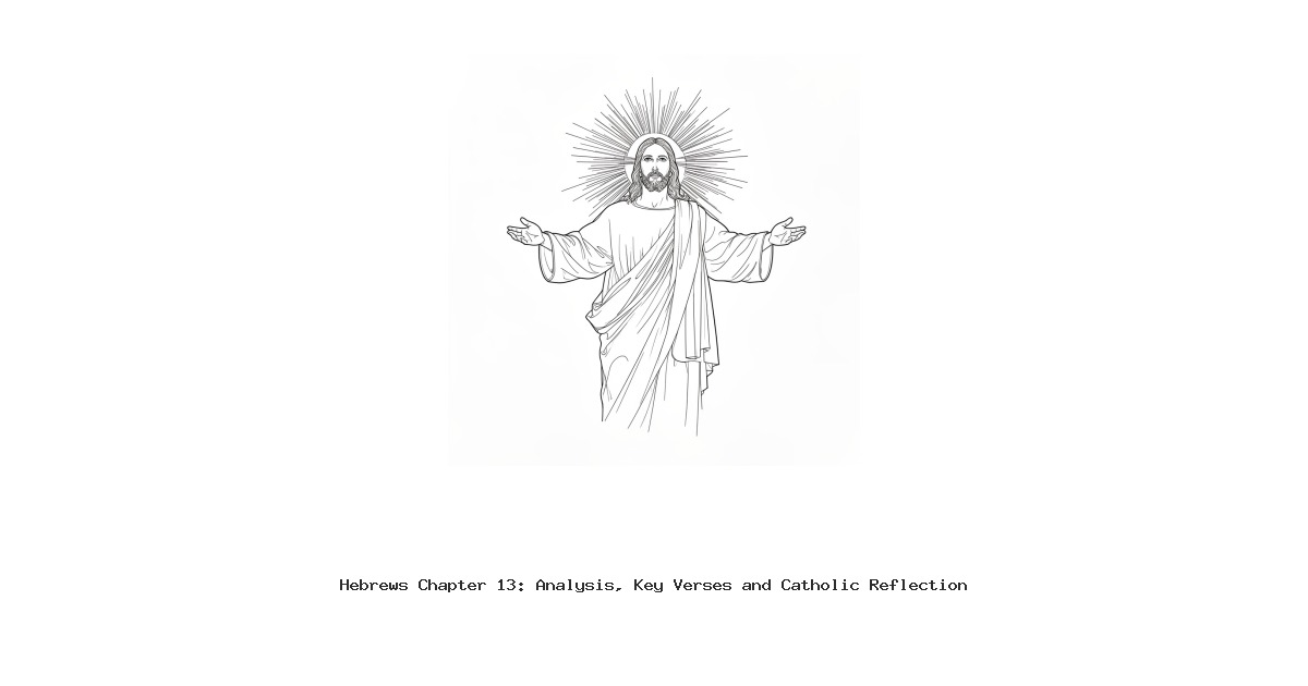 Hebrews Chapter 13: Analysis, Key Verses and Catholic Reflection