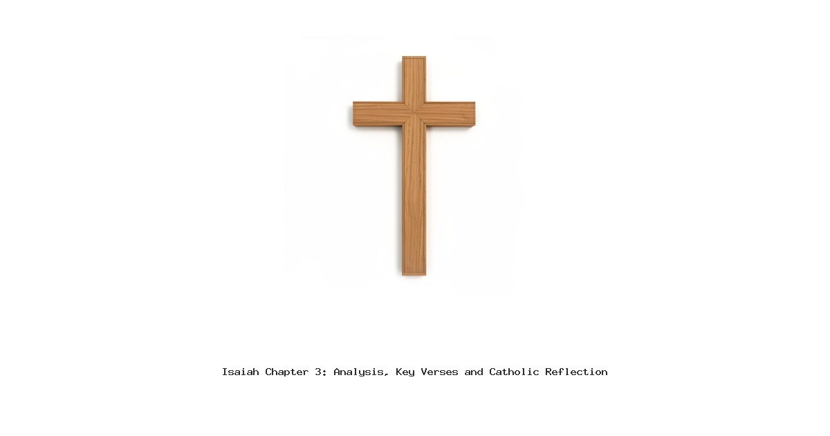 Isaiah Chapter 3: Analysis, Key Verses and Catholic Reflection