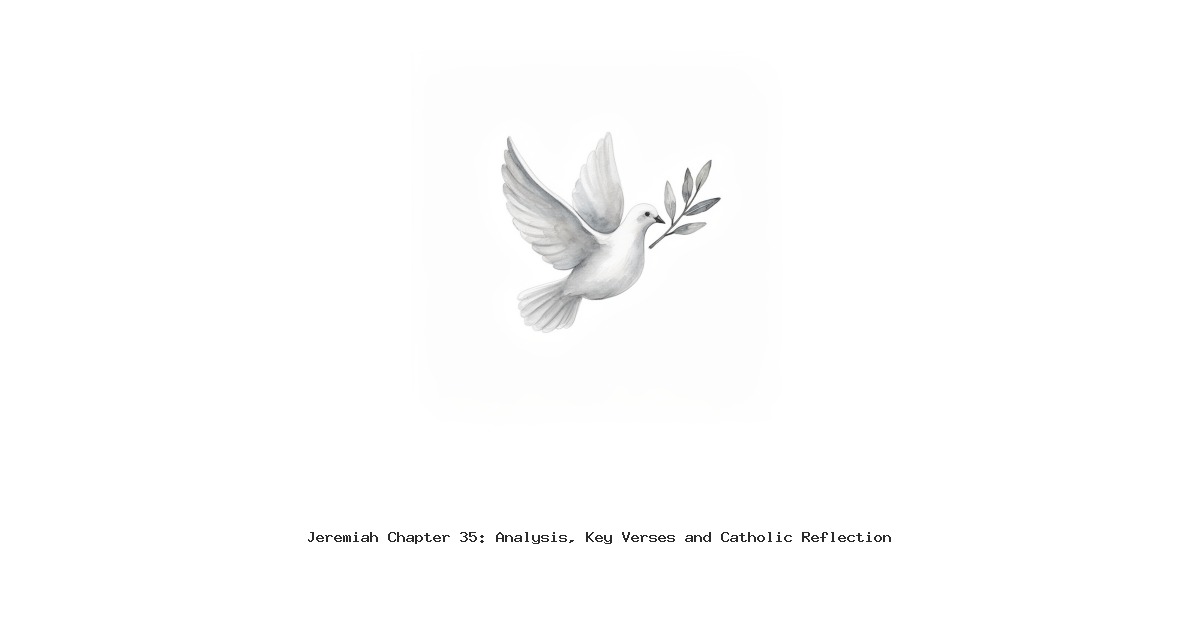 Jeremiah Chapter 35: Analysis, Key Verses and Catholic Reflection