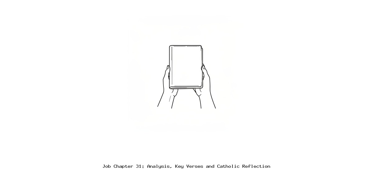 Job Chapter 31: Analysis, Key Verses and Catholic Reflection