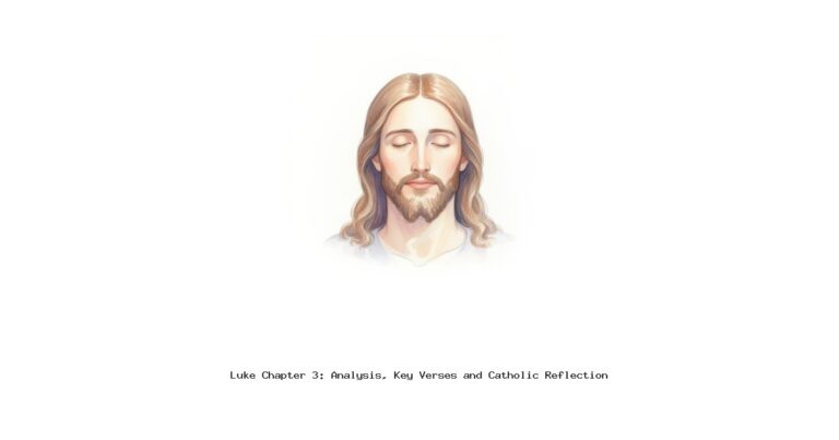 Luke Chapter 3: Analysis, Key Verses and Catholic Reflection