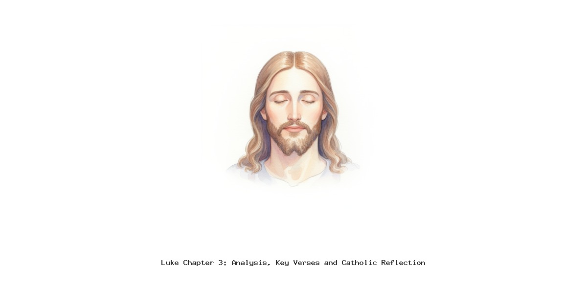 Luke Chapter 3: Analysis, Key Verses and Catholic Reflection