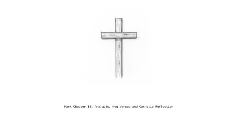 Mark Chapter 13: Analysis, Key Verses and Catholic Reflection