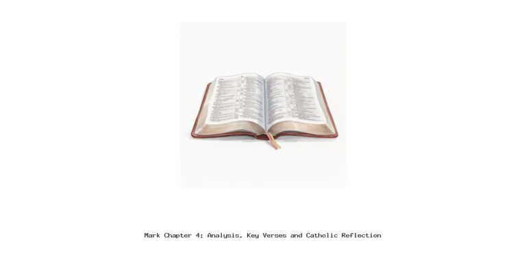 Mark Chapter 4: Analysis, Key Verses and Catholic Reflection