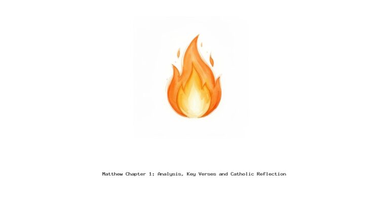 Matthew Chapter 1: Analysis, Key Verses and Catholic Reflection