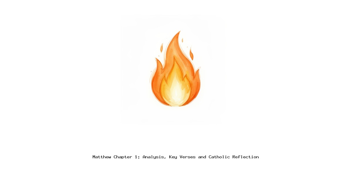 Matthew Chapter 1: Analysis, Key Verses and Catholic Reflection