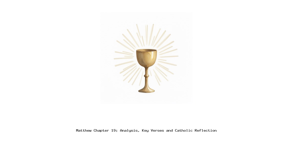 Matthew Chapter 19: Analysis, Key Verses and Catholic Reflection