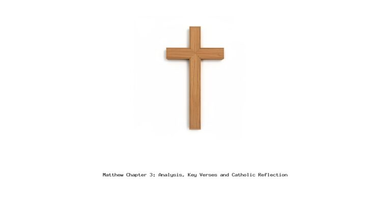 Matthew Chapter 3: Analysis, Key Verses and Catholic Reflection