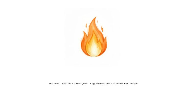 Matthew Chapter 6: Analysis, Key Verses and Catholic Reflection