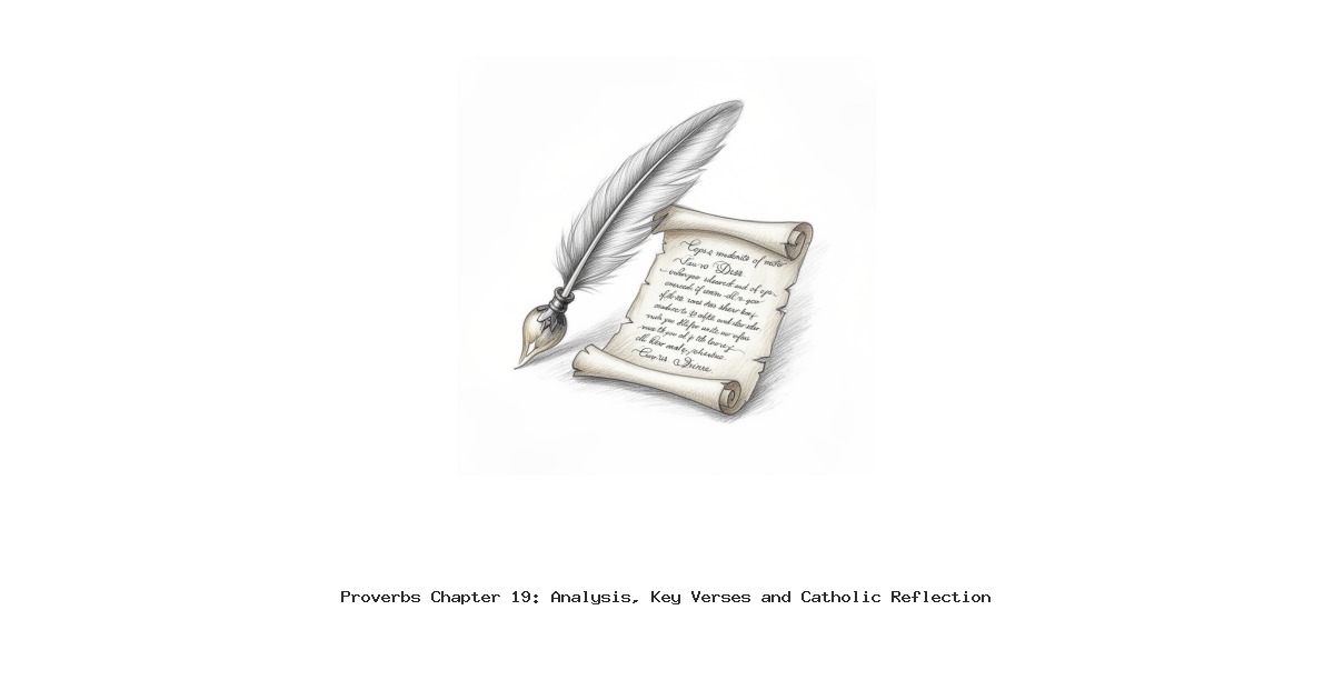 Proverbs Chapter 19: Analysis, Key Verses and Catholic Reflection