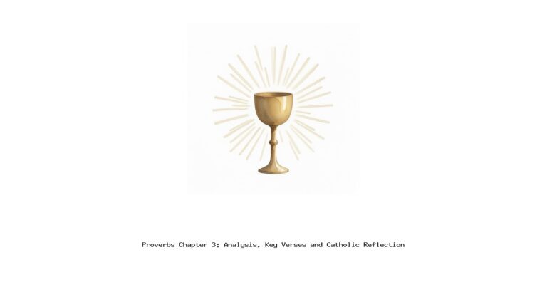 Proverbs Chapter 3: Analysis, Key Verses and Catholic Reflection