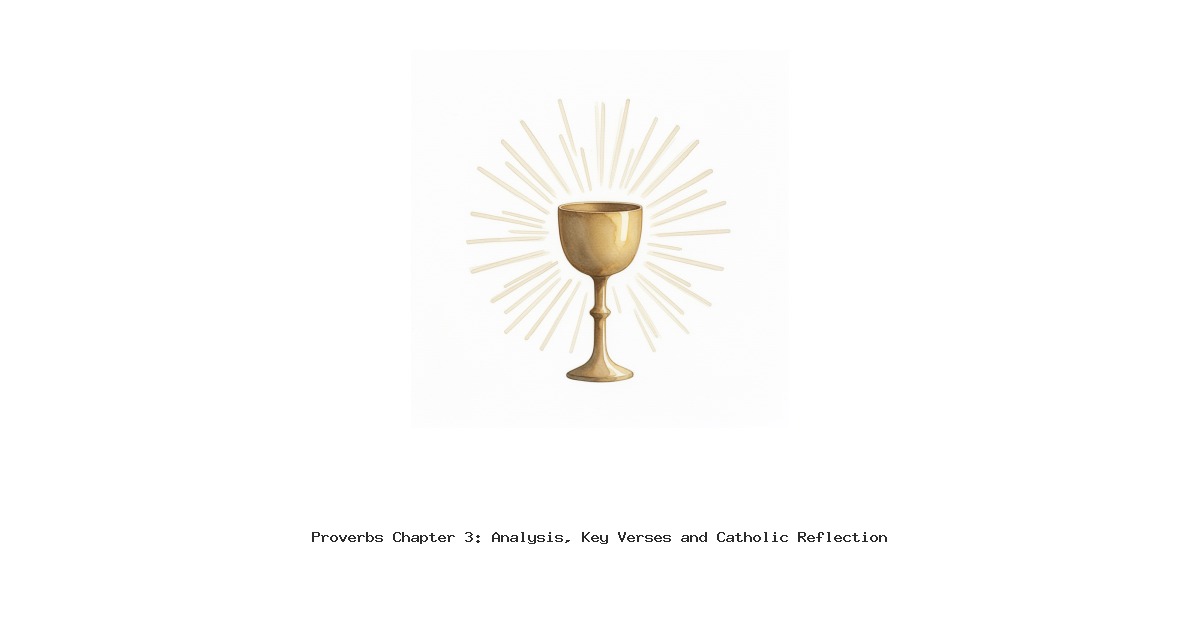Proverbs Chapter 3: Analysis, Key Verses and Catholic Reflection