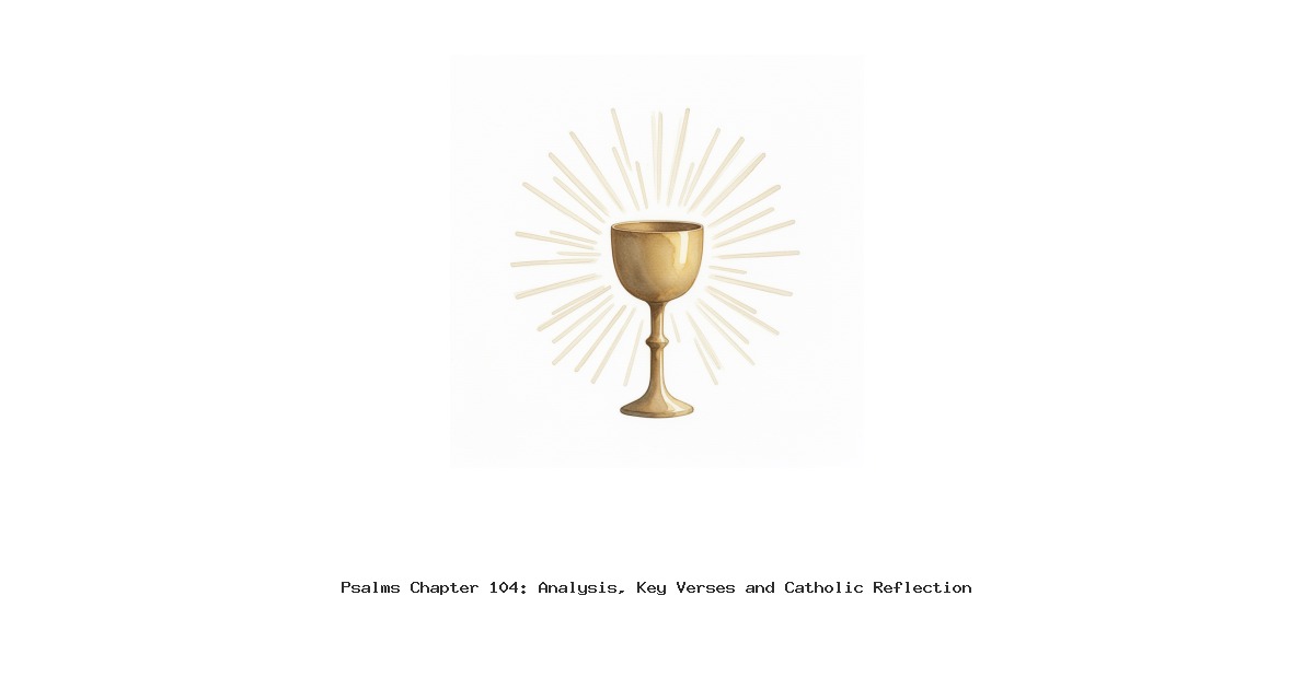 Psalms Chapter 104: Analysis, Key Verses and Catholic Reflection