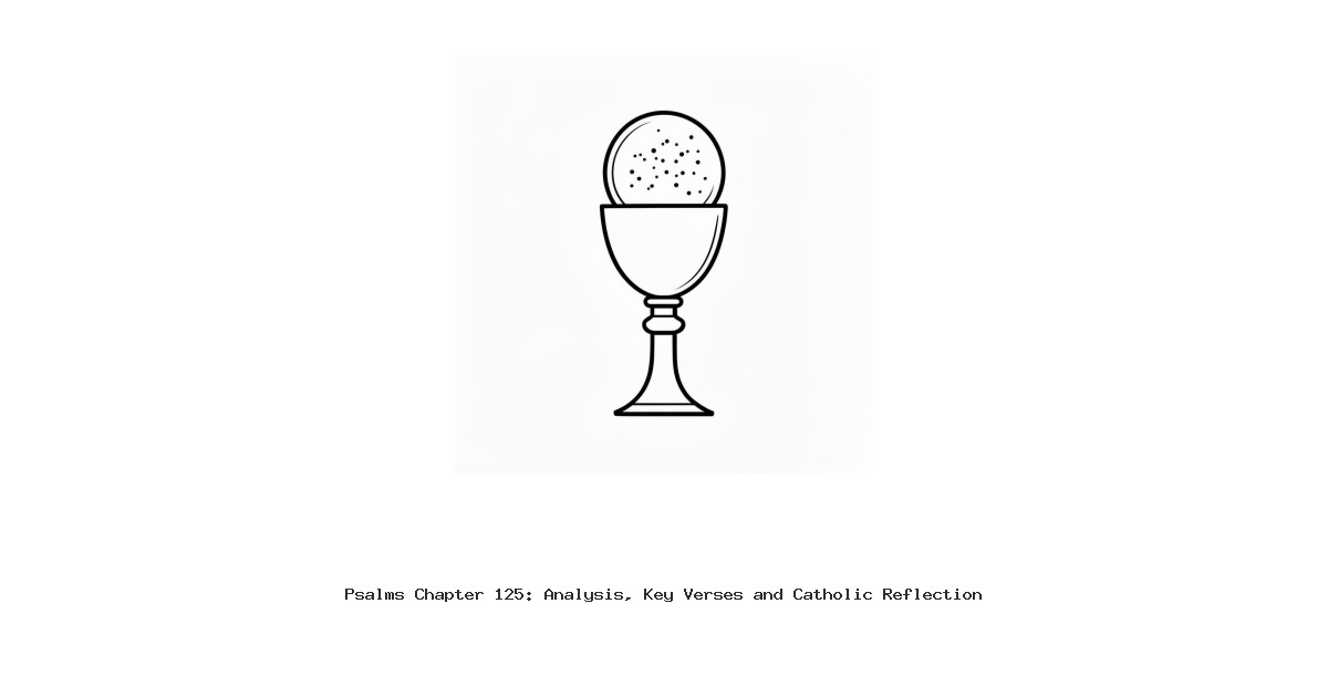 Psalms Chapter 125: Analysis, Key Verses and Catholic Reflection