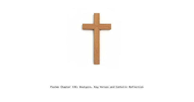 Psalms Chapter 136: Analysis, Key Verses and Catholic Reflection