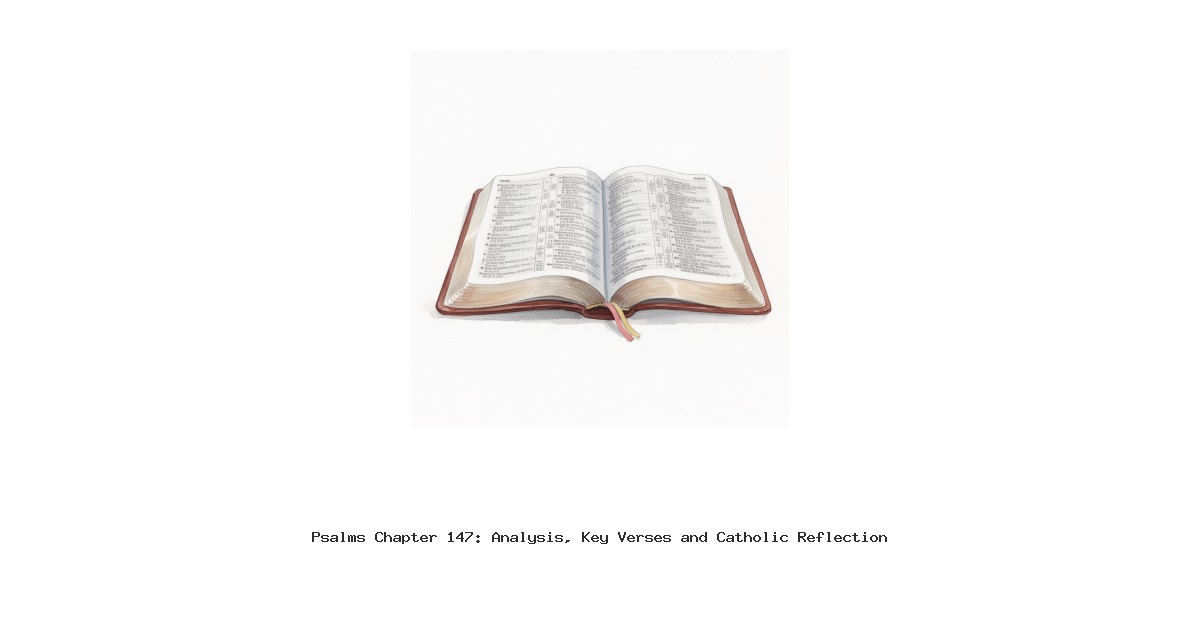 Psalms Chapter 147: Analysis, Key Verses and Catholic Reflection