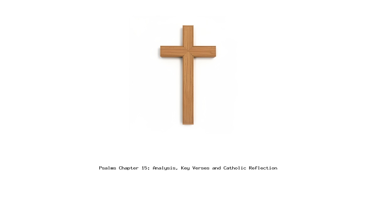 Psalms Chapter 15: Analysis, Key Verses and Catholic Reflection