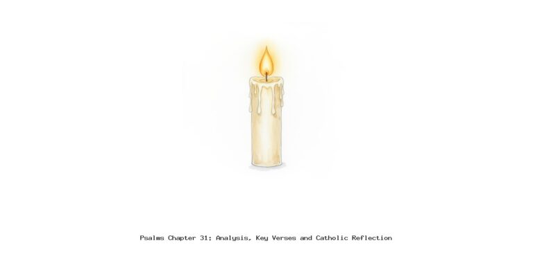 Psalms Chapter 31: Analysis, Key Verses and Catholic Reflection