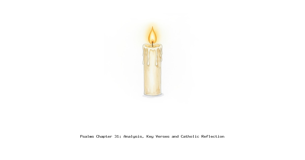 Psalms Chapter 31: Analysis, Key Verses and Catholic Reflection