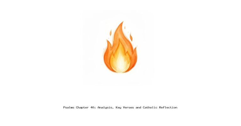 Psalms Chapter 40: Analysis, Key Verses and Catholic Reflection