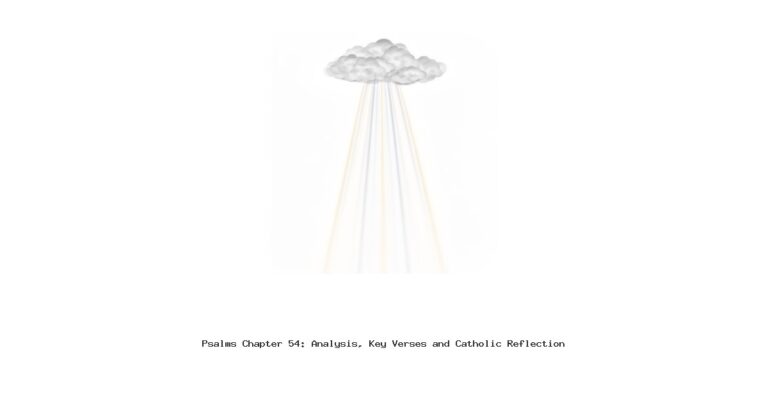 Psalms Chapter 54: Analysis, Key Verses and Catholic Reflection