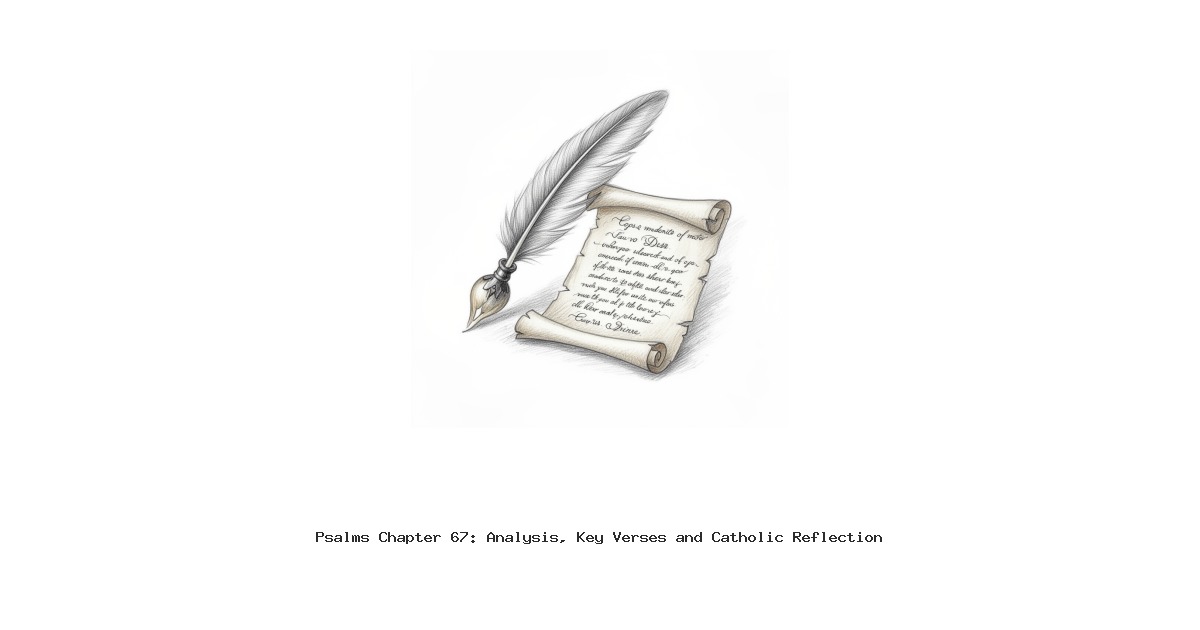 Psalms Chapter 67: Analysis, Key Verses and Catholic Reflection