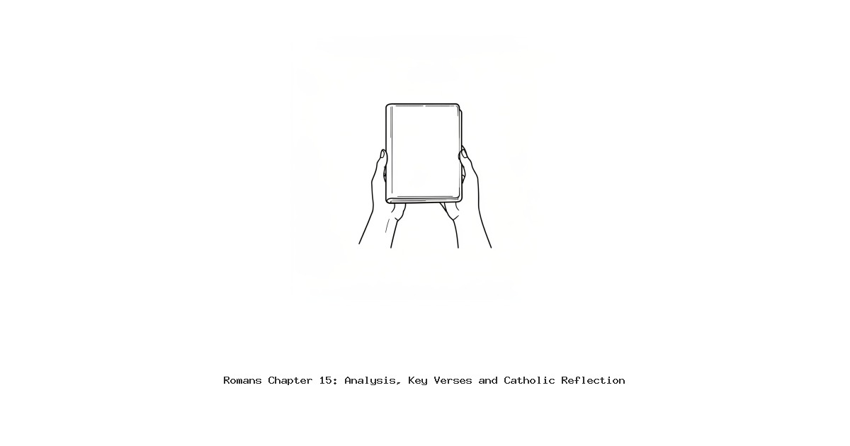 Romans Chapter 15: Analysis, Key Verses and Catholic Reflection